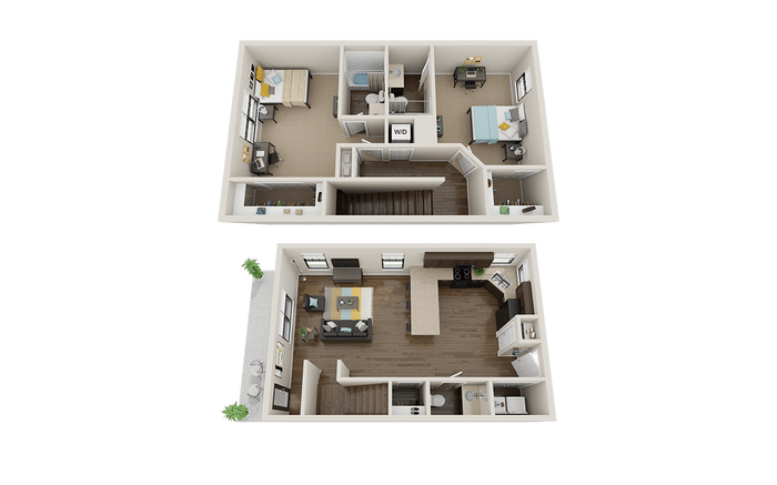 2x2.5 townhome 1416 sq ft the collective at norman