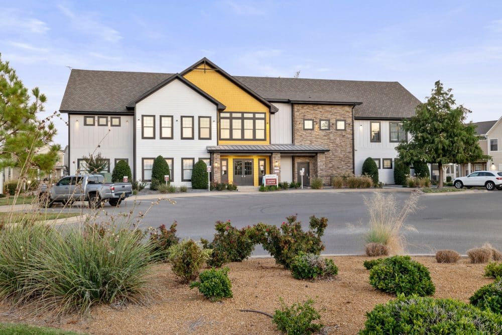 the collective at norman apartments near the university of oklahoma leasing office clubhouse exterior